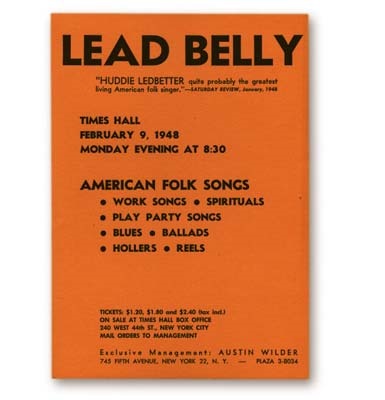 Apollo Collection - 1948 Lead Belly Handbill