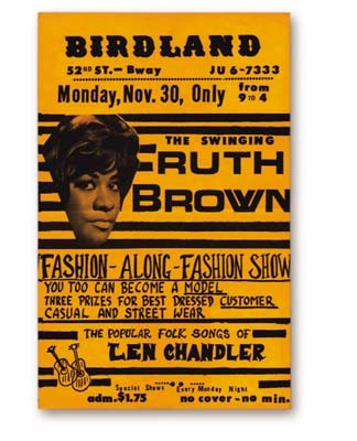 Apollo Collection - 1959 Ruth Brown Birdland Handbill (5.5x8.5")