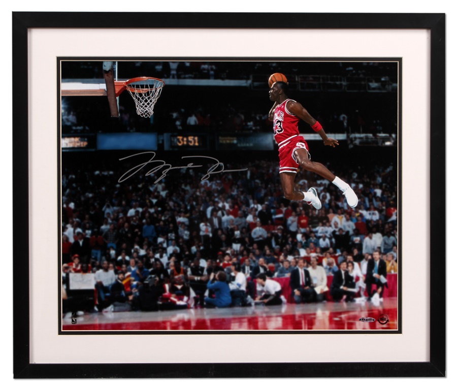 - Michael Jordan Signed Slam Dunk Photograph (UDA)