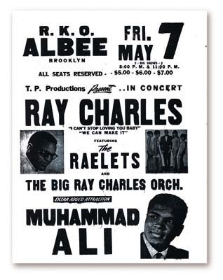 Handbills - 1965 Muhammad Ali and Ray Charles Handbill
