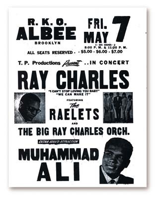 1965 Muhammad Ali and Ray Charles Handbill