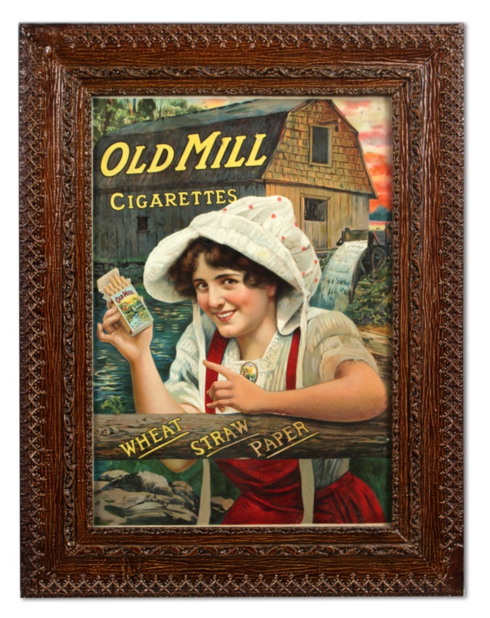 Sports and Non Sports Cards - Old Mill Cigarettes Advestising Sign