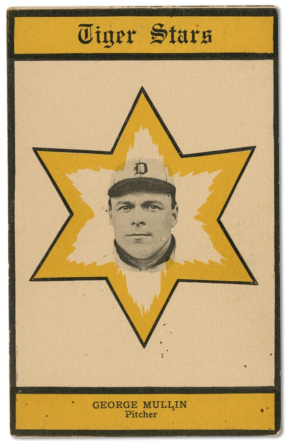Baseball Memorabilia - 1909 George Mullin Topping Postcard