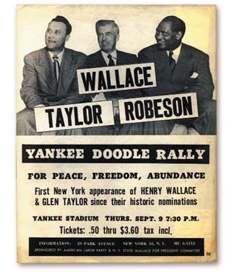 1948 Paul Robeson Yankee Stadium Rally Handbill