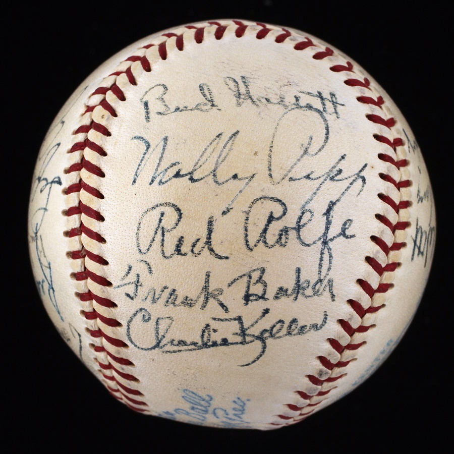 NY Yankees, Giants & Mets - New York Yankees Old Timers Signed Baseball with Home Run Baker