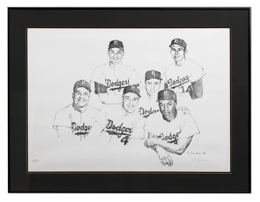 - Brooklyn Dodgers Legends Print By Bernie Fuchs
