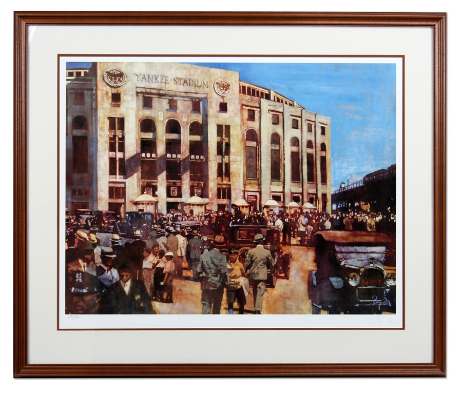 Baseball Memorabilia - Yankee Stadium Print By Bernie Fuchs