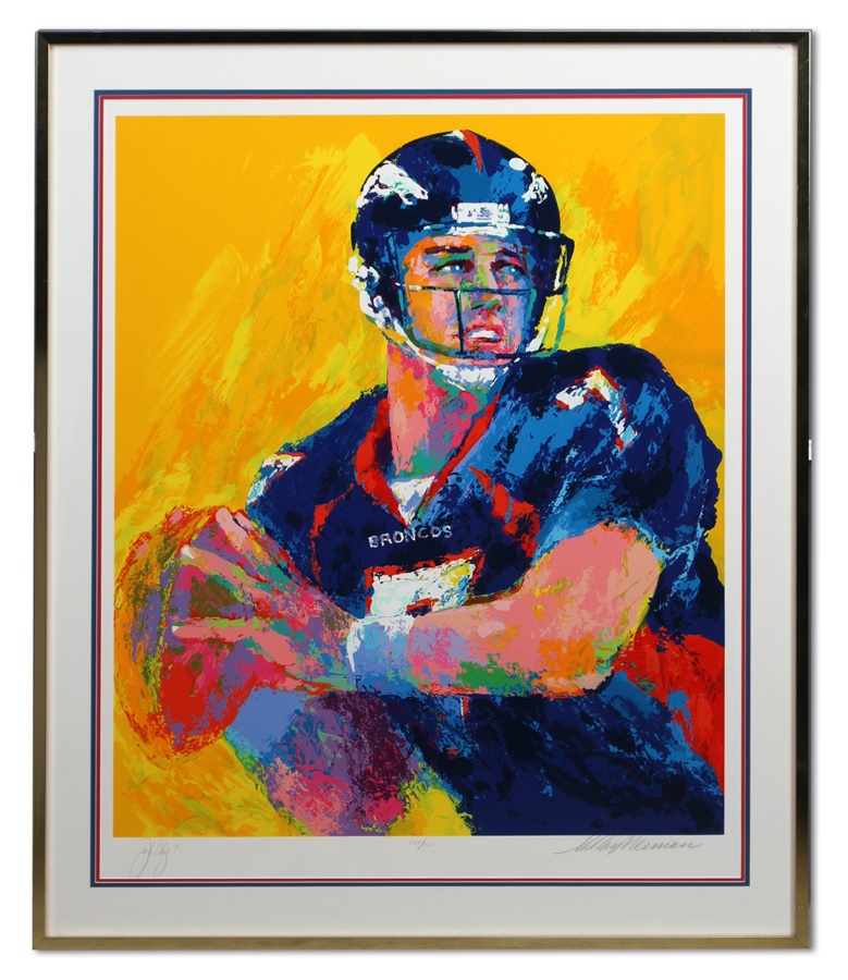 - Original John Elway Signed Serigraph By LeRoy Neiman