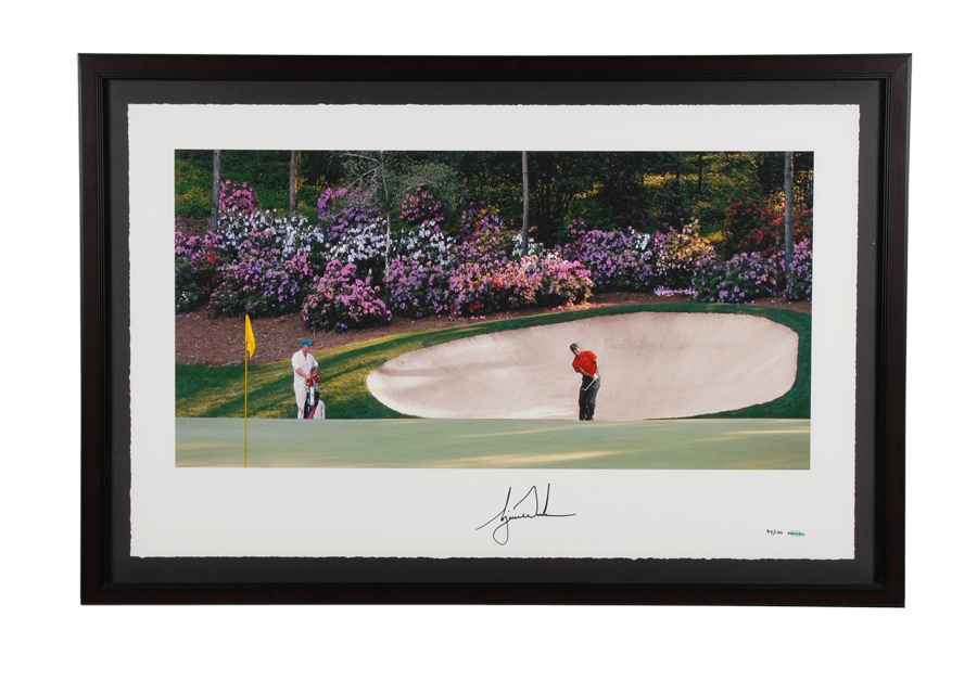 Two Tiger Woods Signed Oversized Photographs (UDA)