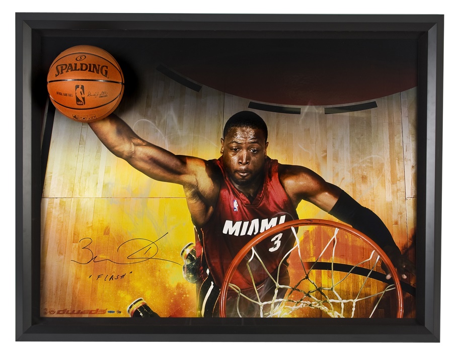 Basketball - Dwyane Wade "Breaking Through" Signed Display (UDA)