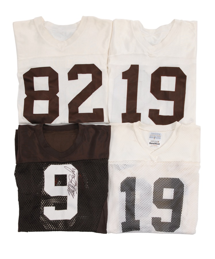 - Collection of Cleveland Brown Game Jerseys with Kosar and Newsome (4)