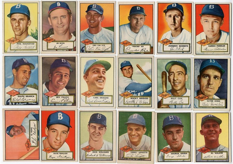 1952 Topps Brooklyn Dodgers Partial Team Set (26 different)