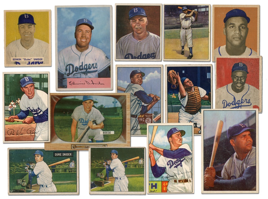 - 1948-1955 Bowman Dodgers Near Complete Run (Over 110 cards)