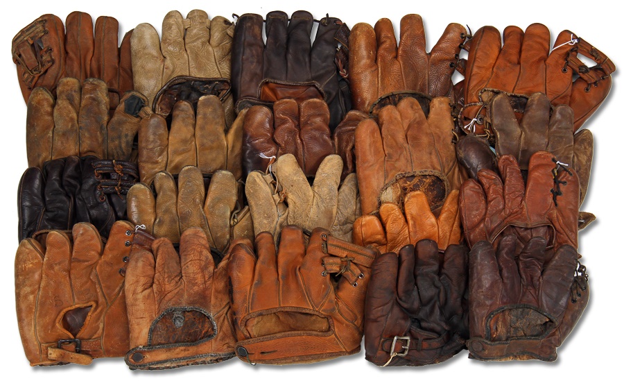 - 1930s - 40s HOF Baseball Glove Collection Including Hornsby, Ott and Waner (20)