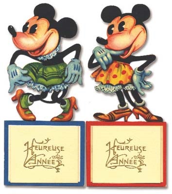 1930's French Mickey Mouse Die-Cut Calendars (2)