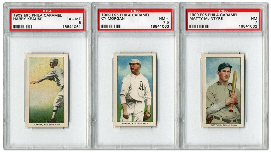 Sports and Non Sports Cards - Three 1909 E95 Philadelphia Carmel Cards