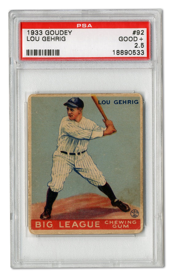 Sports and Non Sports Cards - 1933 Goudey Lou Gehrig #92 Card