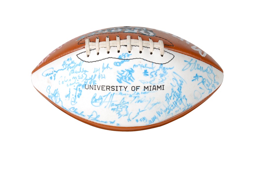 1988 Miami Hurricanes Presentation Signed Football