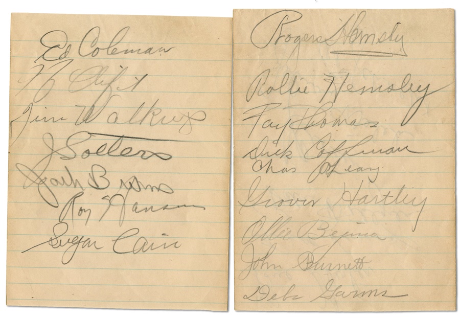 Baseball Autographs - 1932-1935 St. Louis Brown Team Sheet
