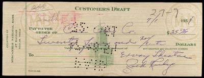 Political - 1954 Jack Ruby Signed Check
