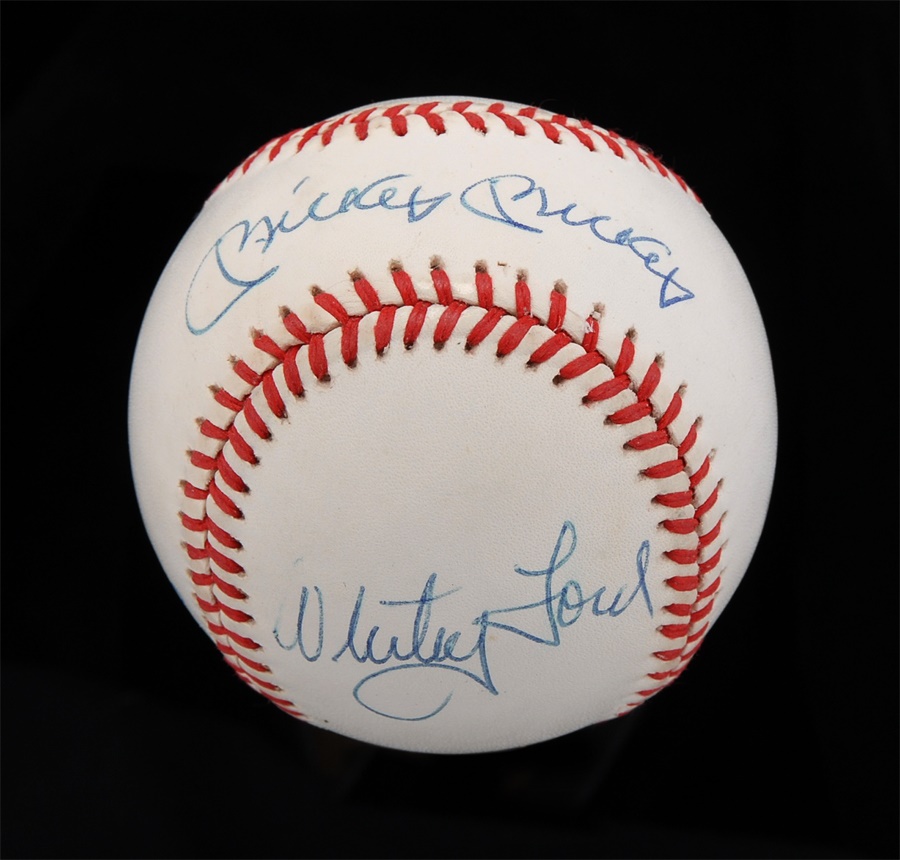 Baseball Autographs - Mickey Mantle and Whitey Ford Signed Baseball (PSA)