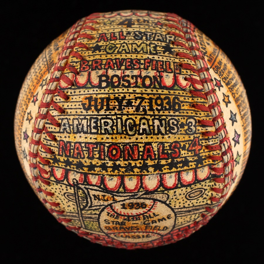 Baseball Memorabilia - 1936 All Star Game Hand Painted Baseball by George Sosnak