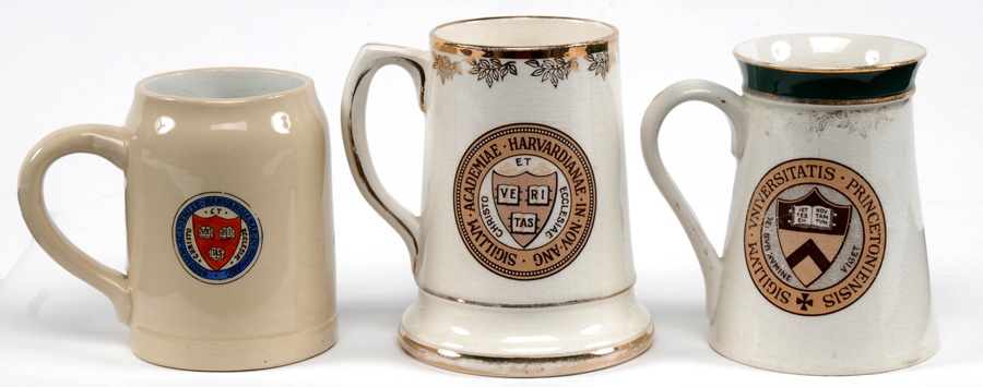 Turn Of The Century Harvard & Princeton Sports Mugs (3)
