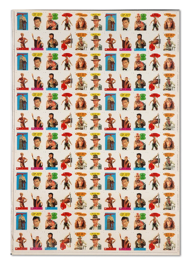Sports and Non Sports Cards - 1984 Topps Indiana Jones Temple of Doom Uncut Sticker Sheets (25)