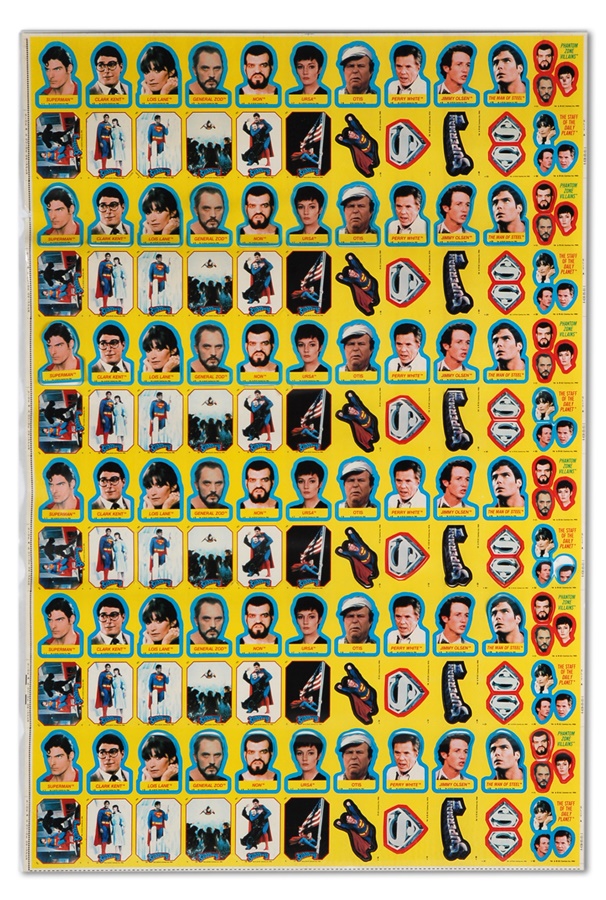 - 1980 Topps Superman II Uncut Sticker Sheets (25)