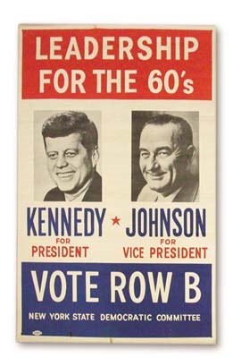 Political - Kennedy, Johnson 1960 Regional Campaign Poster
