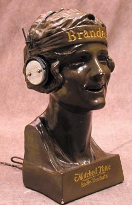 Political - Radio Headset 1920's Brandes "Matched Tones" Advertising Display (16")