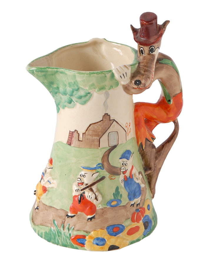 - 1930s Three Little Pigs Pitcher by Wadeheath