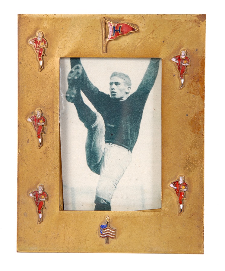 - WWI Harvard Football Brass & Enamel Frame