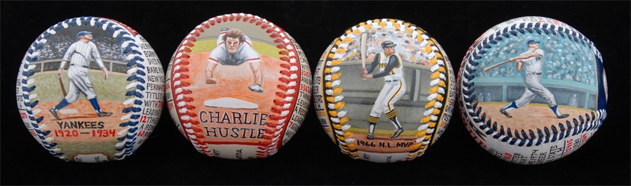 Baseball Memorabilia - Hand Painted Baseball Collection (4)