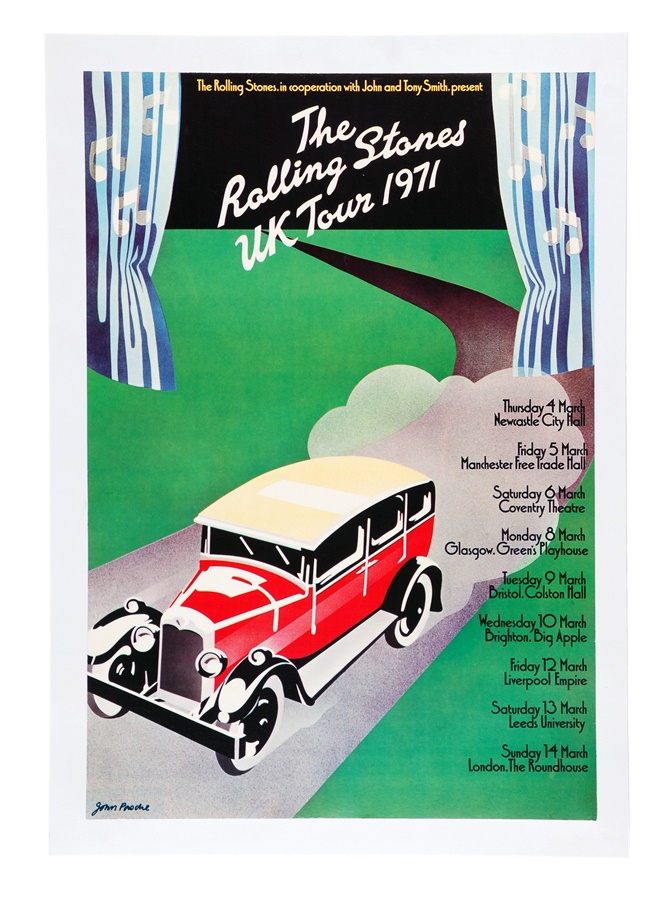 Rock 'n'  Roll - 1971 Rolling Stones UK Tour Concert Poster