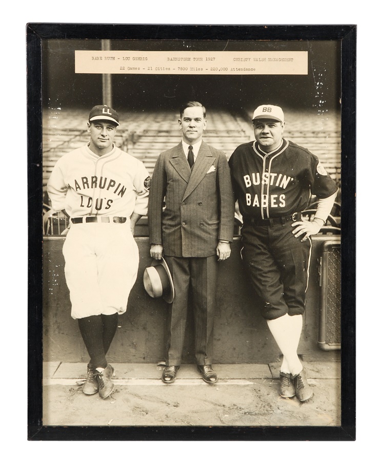 1927-28 Babe Ruth & Lou Gehrig Dual-Signed Barnstorming Photograph,, Lot  #81121