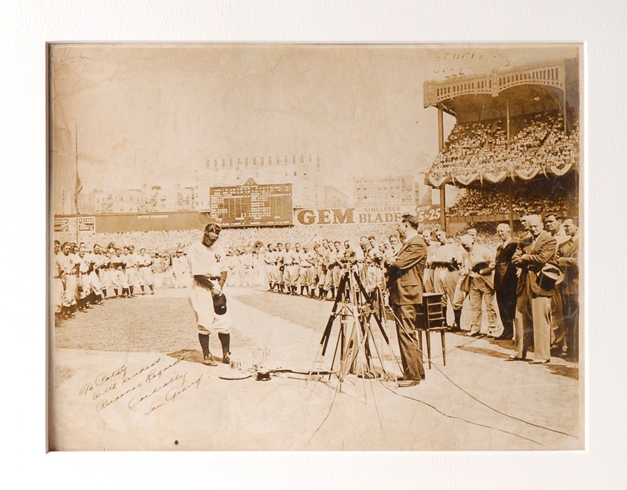 - 1939 Lou Gehrig Day Signed Photograph