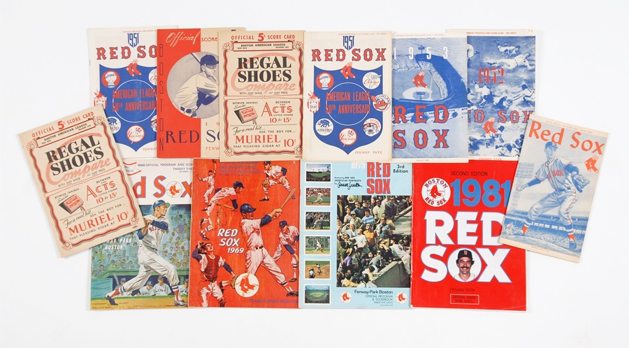 The Cooperstown Collection - Huge Boston Red Sox Scorecards & Publications Collection (180+)