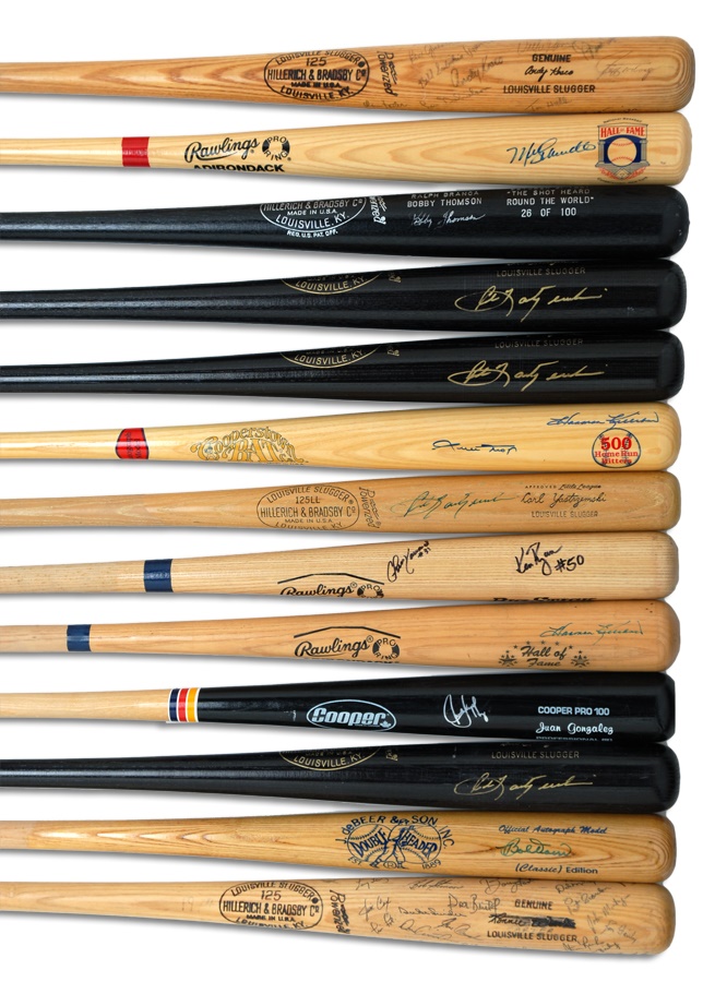 Autographed and Commemorative Bat Collection (17)