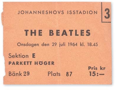 The Beatles - July 29, 1964 Ticket