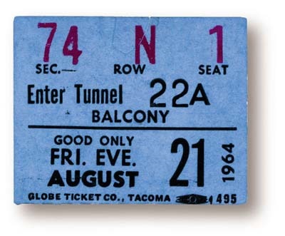 The Beatles - August 21,1964 Ticket