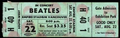 The Beatles - August 22, 1964 Ticket