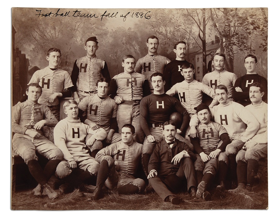 Fantastic 1886 Harvard Football Team Photograph
