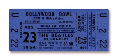 The Beatles - August 23, 1964 Ticket