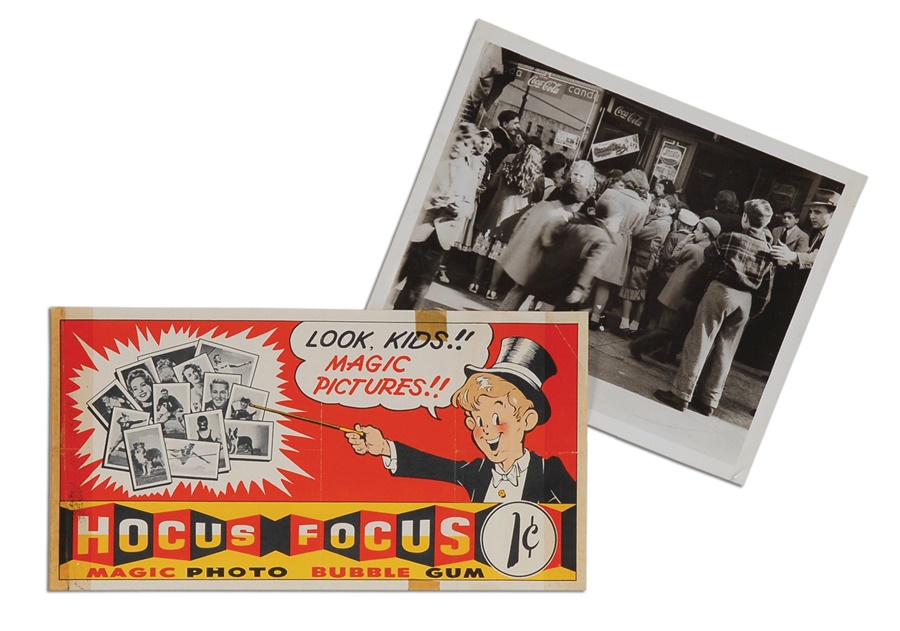 Sports and Non Sports Cards - 1956 Topps Hocus Focus Window Advertisement with Photograph