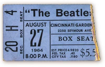 The Beatles - August 27, 1964 Ticket