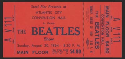 The Beatles - August 30, 1964 Ticket