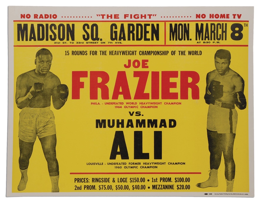 Muhammad Ali & Boxing - Extremely Rare Ali-Frazier I "Paper" Site poster