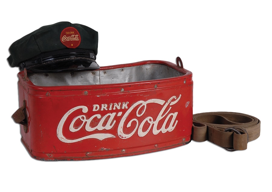 Baseball Memorabilia - 1930s Coca Cola Stadium Vendor Strap-On Cooler