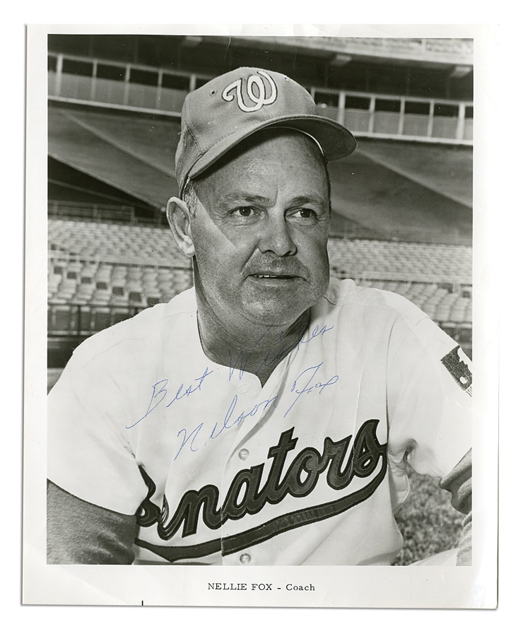 Baseball Autographs - Nellie Fox Signed Photo From His Estate
